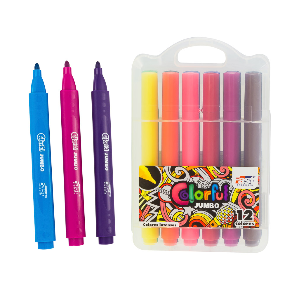 MARCADOR GRUESO LAVABLES 12 COLORES