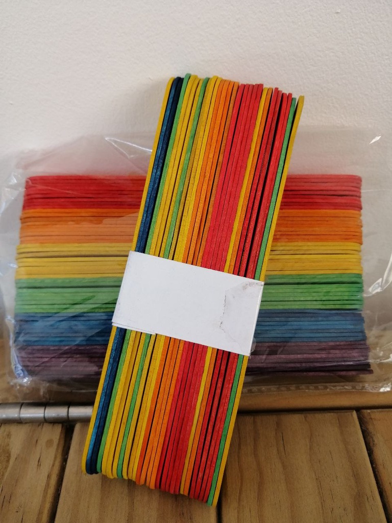 PALETAS MADERA COLORES (P/50) GRANDES