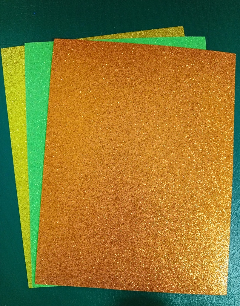 HOJA TAMAÑO CARTA FOAMY CON BRILLANTINA COLORES